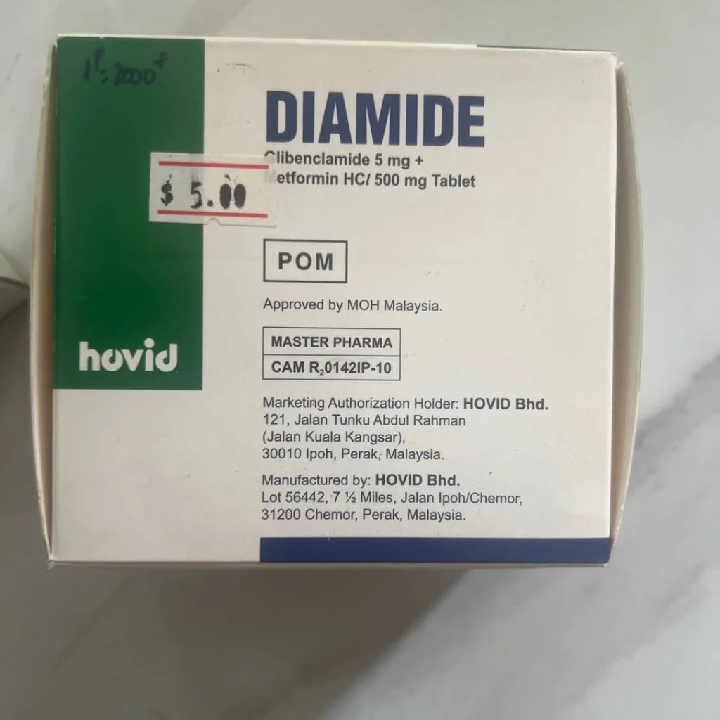Diamide Glibenclamide 5 mg + Metformin HCl 500 mg - SETHIKA CARE Pharmacy