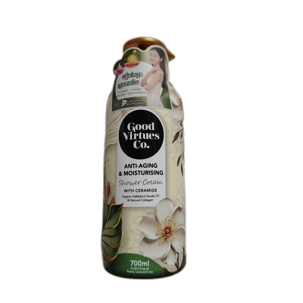 Good Virtues Co. Anti-Aging & Moisturising Shower Cream with Ceramide (700 ml) 700 ml - PHARMACIE RATANAK
