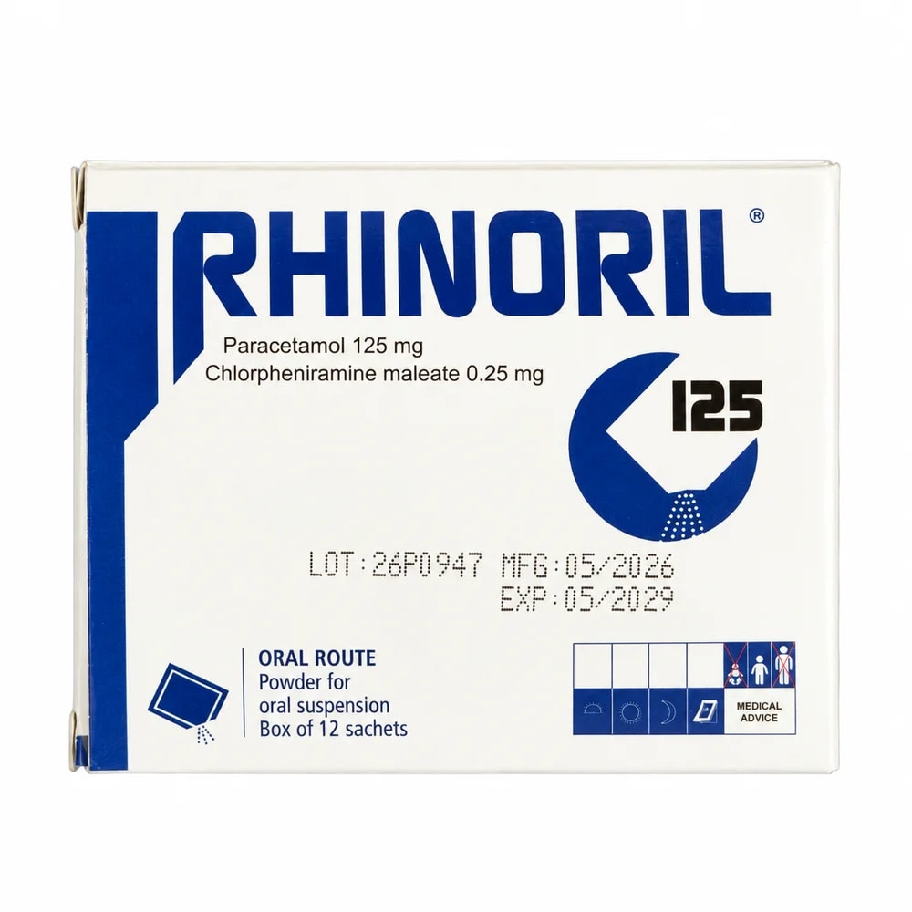 Rhinoril Paracetamol 125 mg / Chlorpheniramine maleate 0.25 mg - Sann Sopheachenda Pharmacy