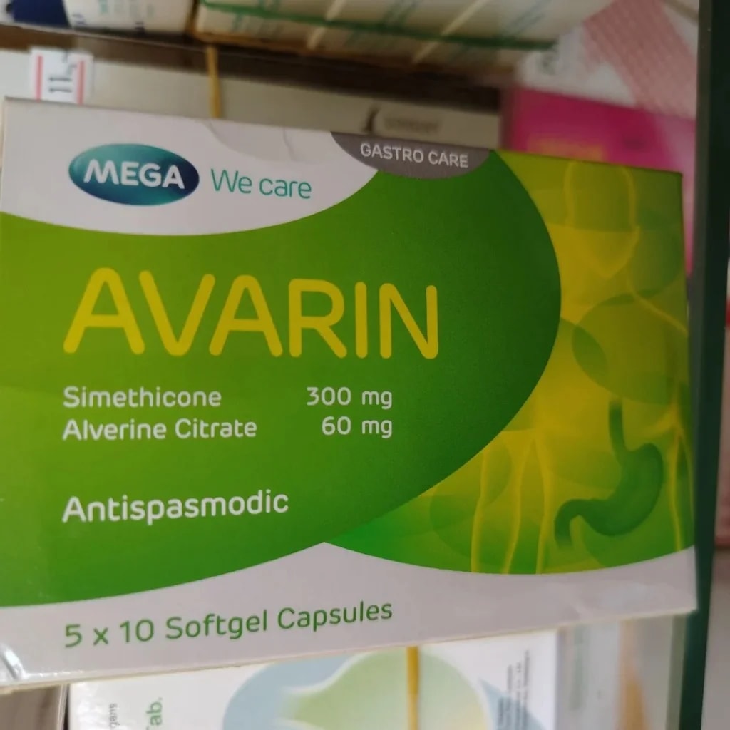 Avarin Simethicone 300 mg / Alverine citrate 60 mg - CHEANIMUL PHARMACY