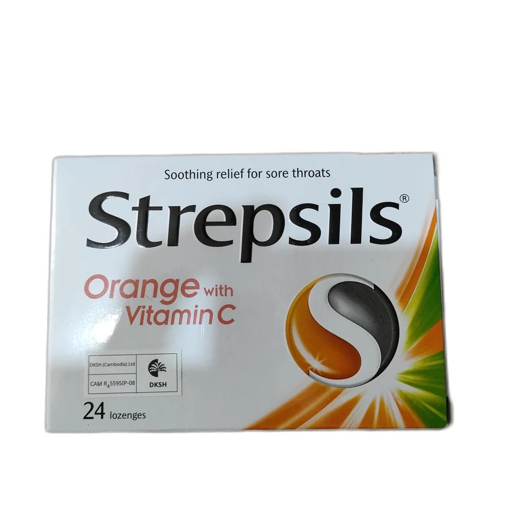 Strepsils Orange with Vitamin C 1.2 mg / 0.6 mg - PHARMCARE PHARMACY