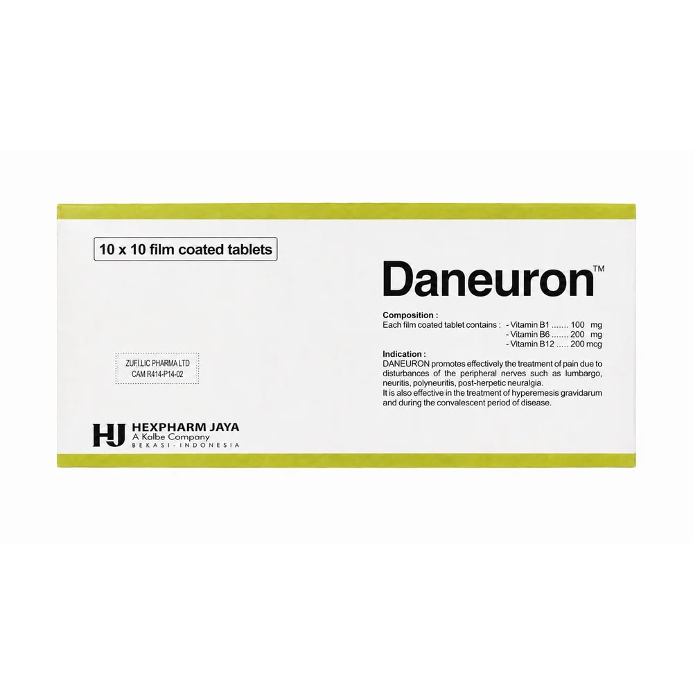 Daneuron Vitamin B1 100 mg; Vitamin B6 200 mg; Vitamin B12 200 micrograms - Kim Yi