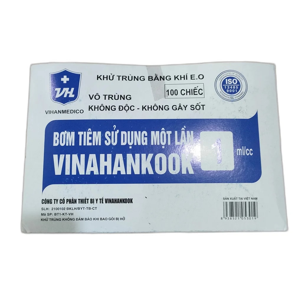 Vinahankook Disposable Syringe 1 ml - Reachvong Pharmacy