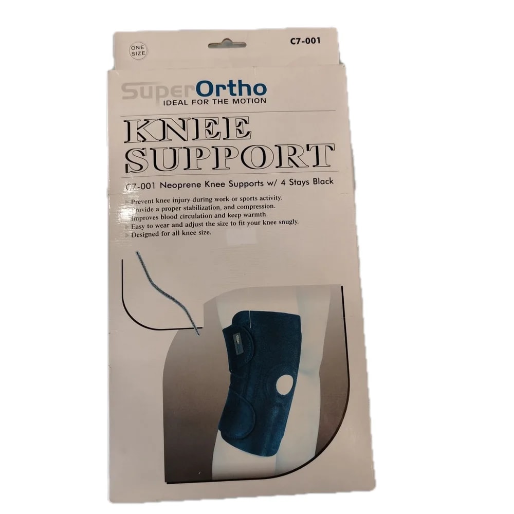 SuperOrtho Neoprene Knee Support with 4 Stays One size (C7-001, 4 stays) - Reach Srey