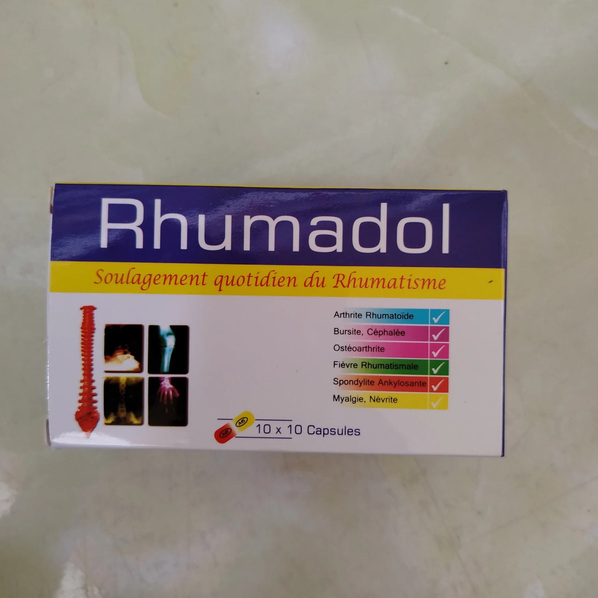 Rhumadol Dexamethasone 0.5mg / Vit. B6 25mg / Vit. B12 100mcg / Vit. B1 50mg / Mag. Trisilicate 200mg - Phal Cham Rouen