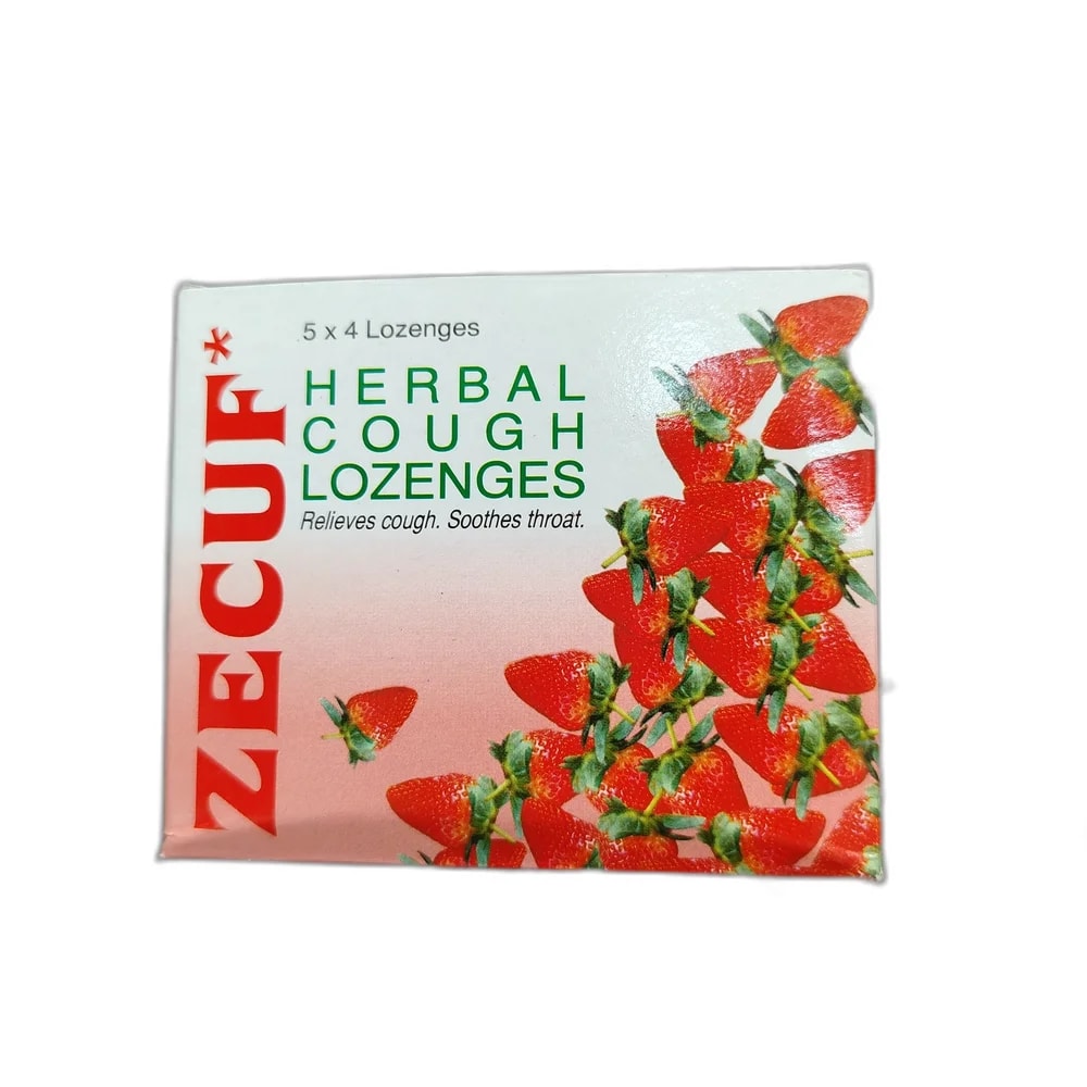 Zecuf Glycyrrhiza glabra 15 mg / Zingiber officinale 10 mg / Emblica officinalis 10 mg / Menthol 7 mg (Strawberry) - DHOU CARE PHARMACY