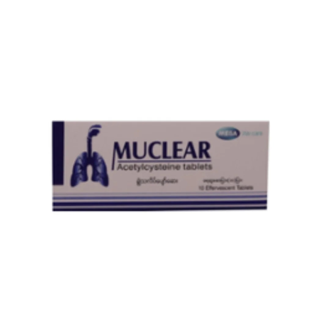 Muclear 600mg (Acetylcysteine) Eff Tab 600mg - Phnom Penh Care Pharmacy 2ND Floor / Under CENTRAL HOSPITAL