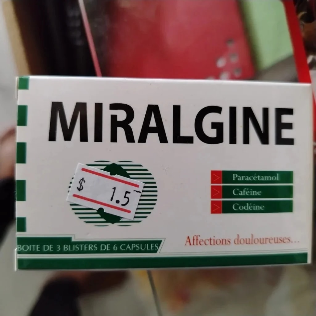 Miralgine Paracetamol 400 mg + Caffeine 62.5 mg + Codeine phosphate 20 mg - CHEANIMUL PHARMACY