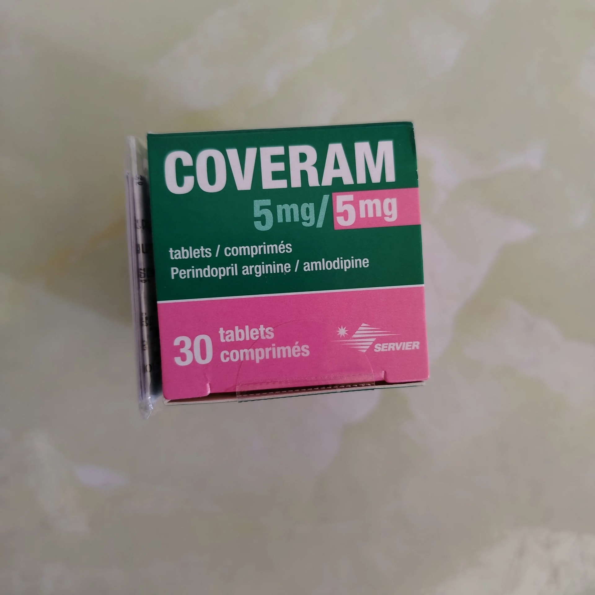 Coveram 5mg/5mg Perindopril arginine 5 mg / Amlodipine 5 mg - Phal Cham Rouen