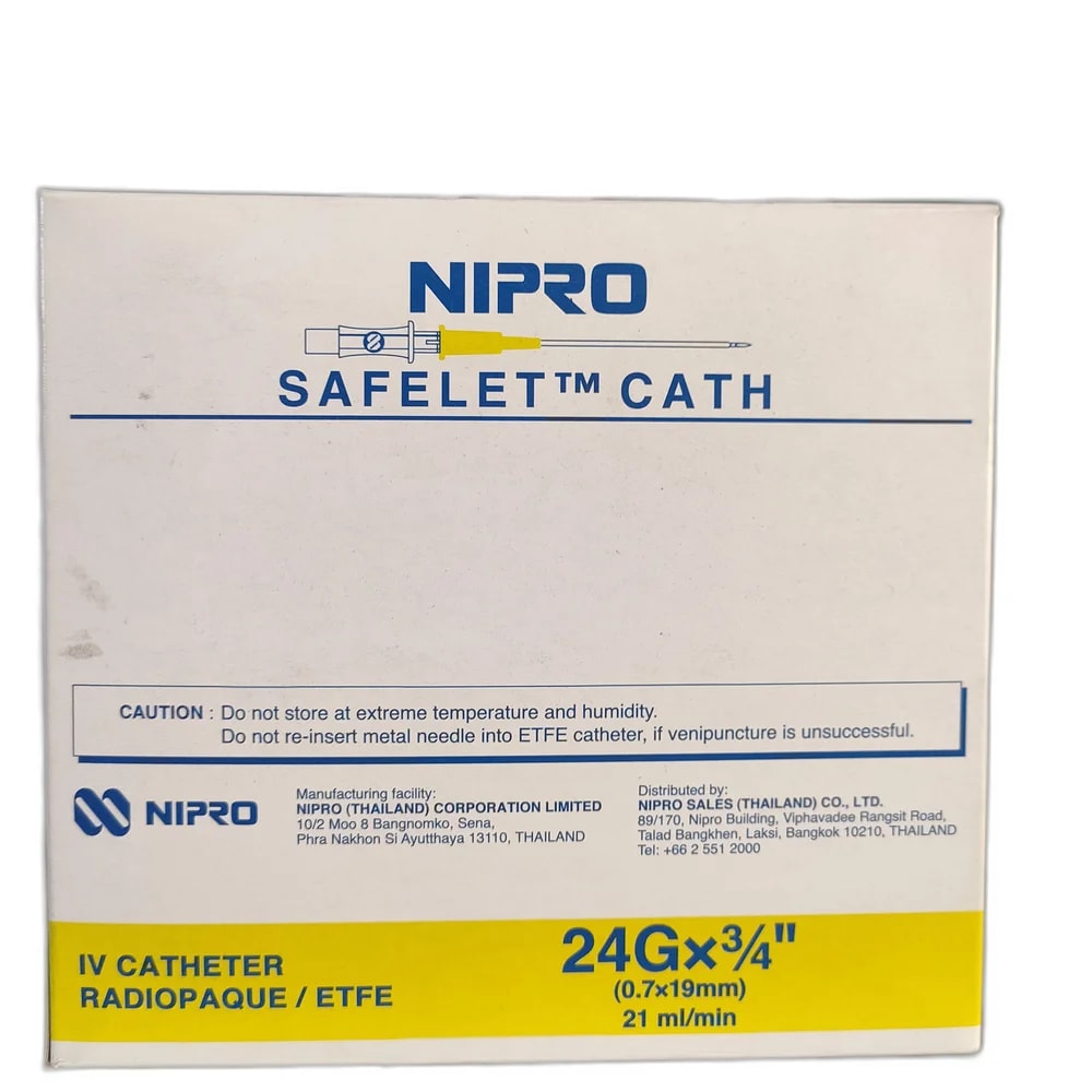 Nipro Safelet Cath 24G x 3/4" (0.7x19mm) - PHARMACIE PORNLEU PICH