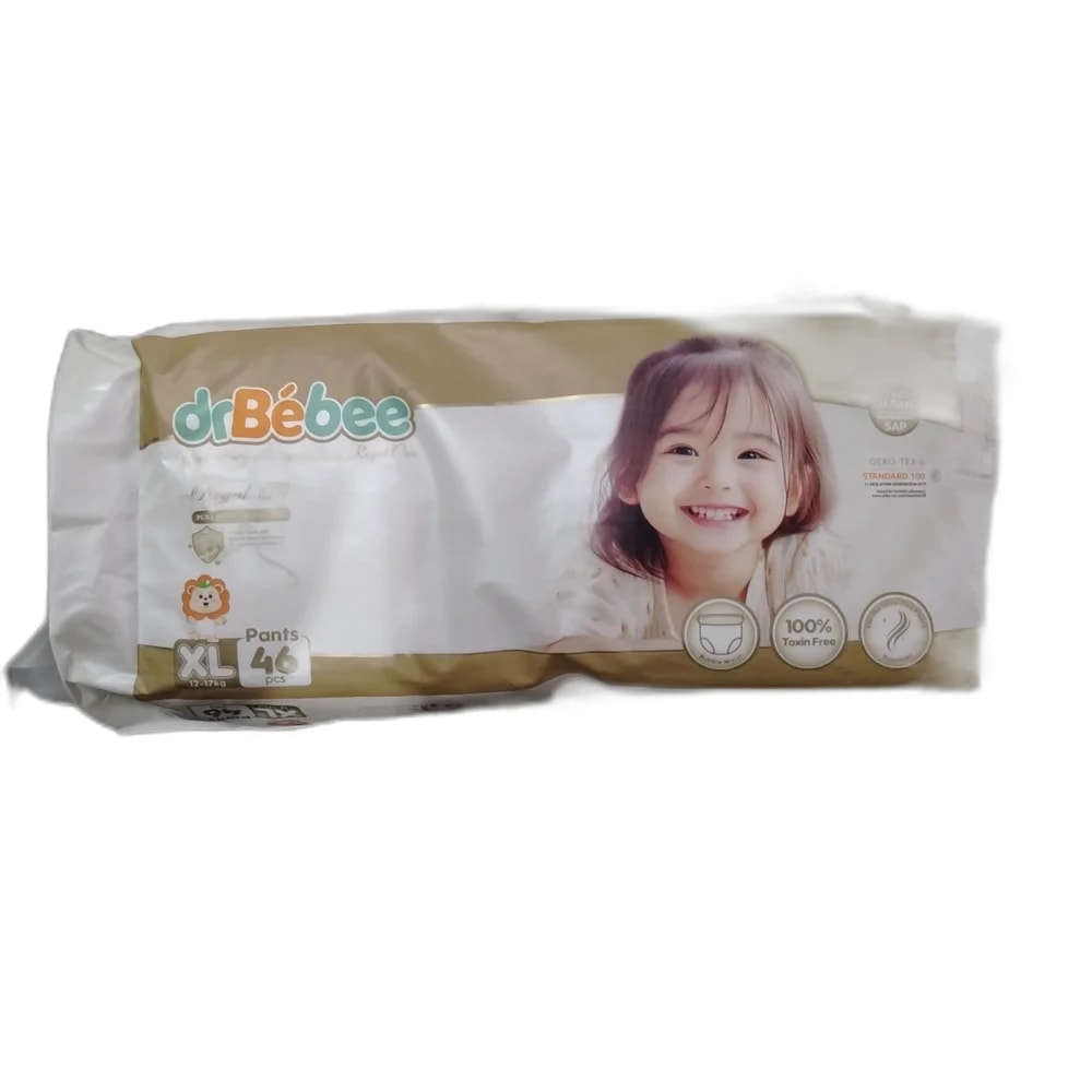 dr.Bebee Royal Fit Pants (Size XL, 46 Pcs) XL (12-17 kg), 46 pcs - PHARMACIE RATANAK