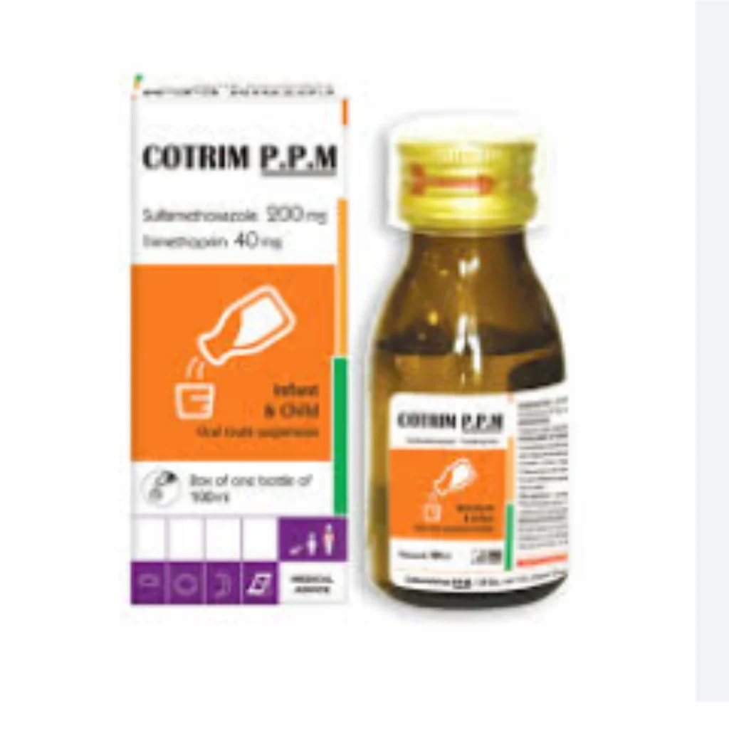 Cotrim PPM Suspension 200mg Sulfamethoxazole 200mg + Trimethoprim 40mg per 5ml - PHARMARCY DARA RAKSMEY KOK CHAMBOK