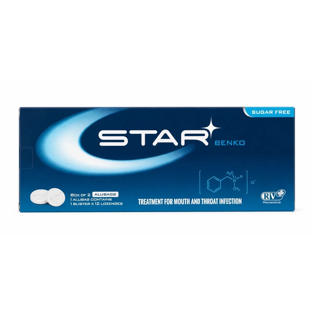 Star Benko Benzalkonium chloride 1 mg per lozenge - Preah Chan Tep Pharmacy