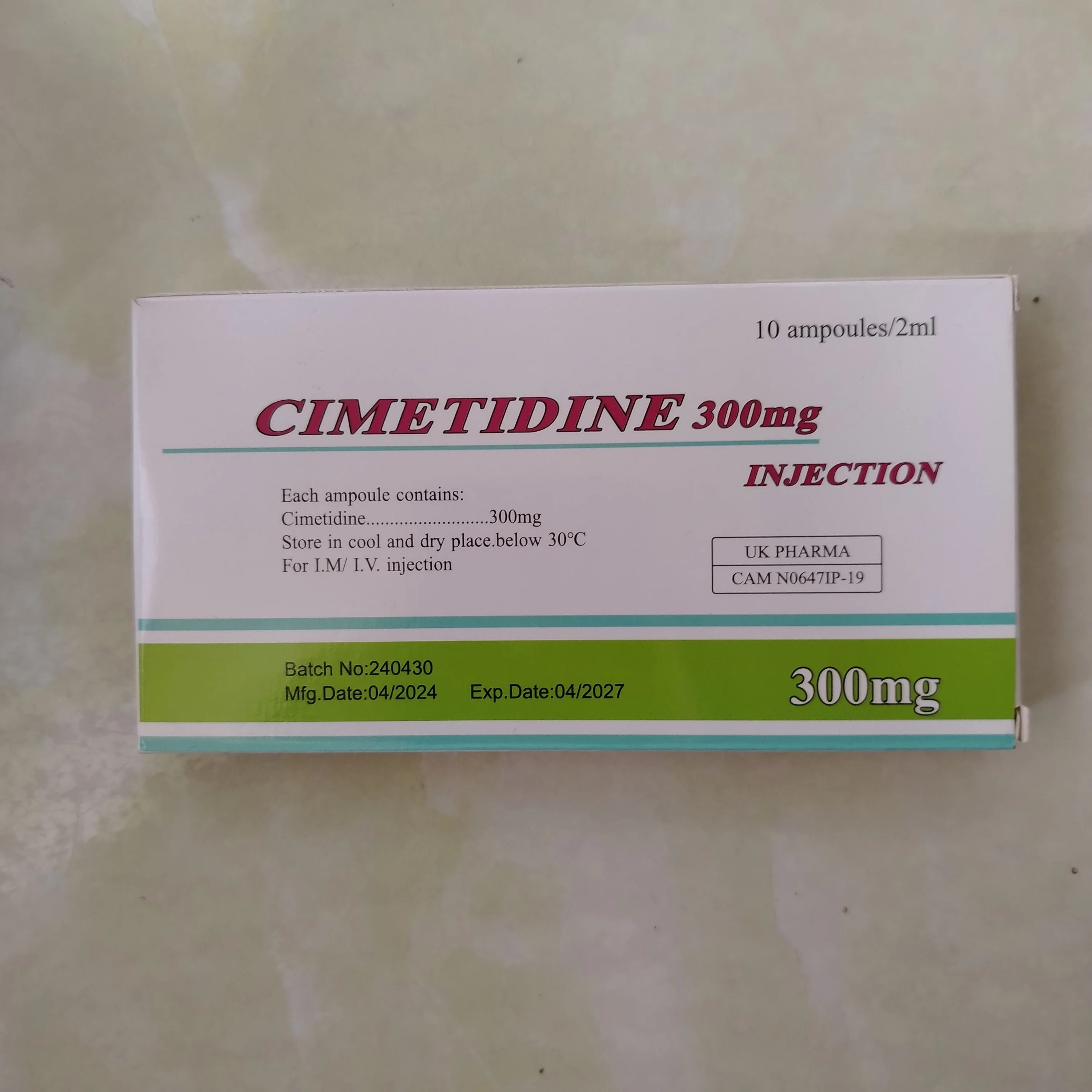 Cimetidine 300mg Injection 300 mg / 2 ml - Phal Cham Rouen