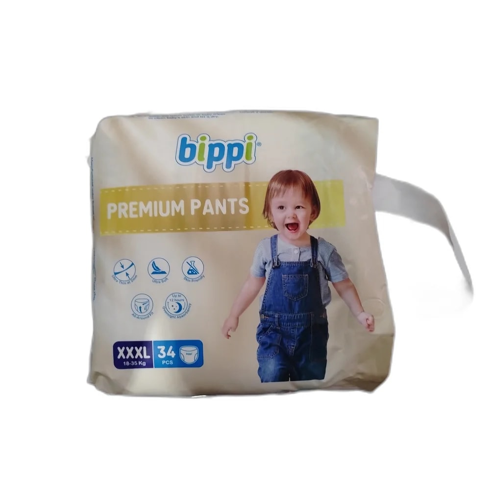 bippi Premium Pants (Size XXXL, 34 Pcs) XXXL (18-35 kg), 34 pcs - PHARMACIE RATANAK