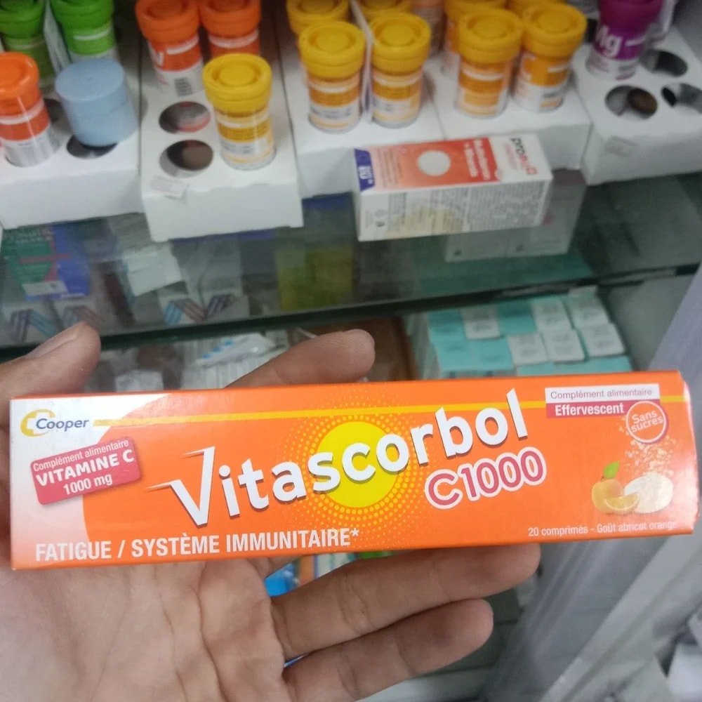 Vitascorbol C1000 Vitamin C 1000 mg effervescent tablets, apricot-orange flavour, 20 tablets - Kim Yi