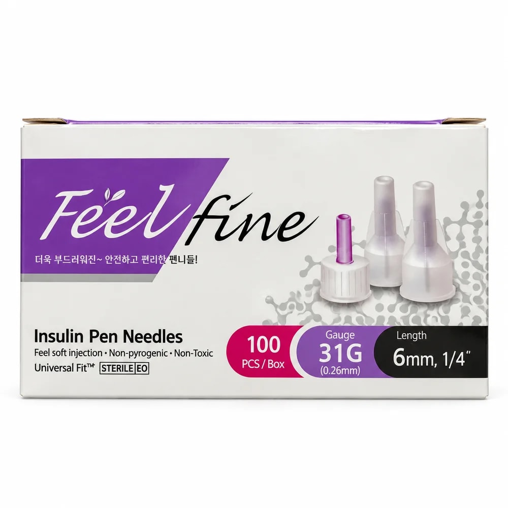 Feel Fine Insulin Pen Needles 31G x 6 mm - Pharmacy Krech hong