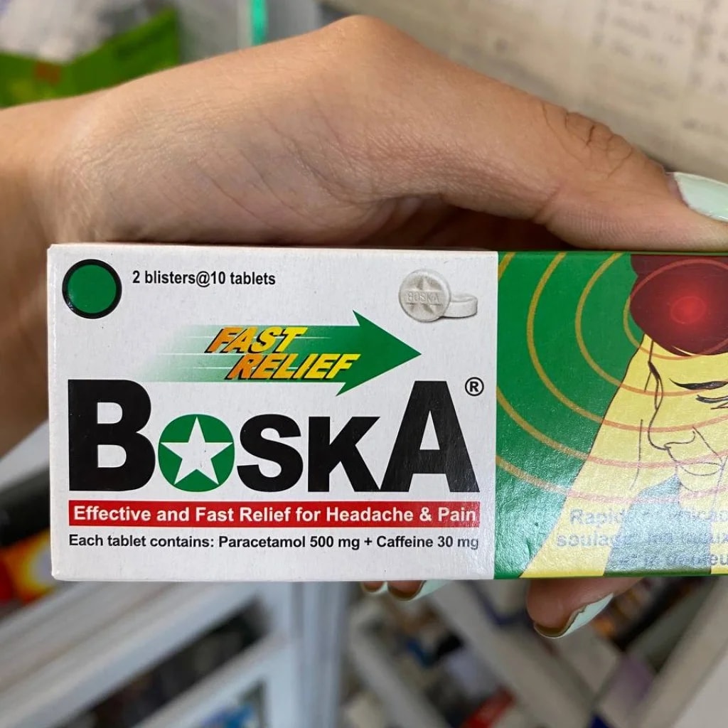BOSKA Paracetamol 500 mg + Caffeine 30 mg - Pharmacy Pichserey