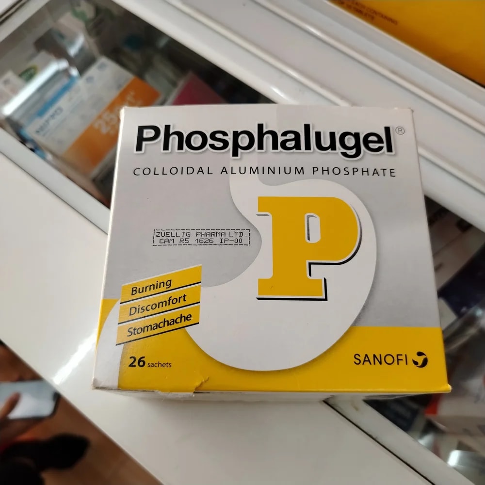 Phosphalugel 12.38 g per 20 g sachet (20% colloidal aluminium phosphate gel) - Reachiny Pharmacy