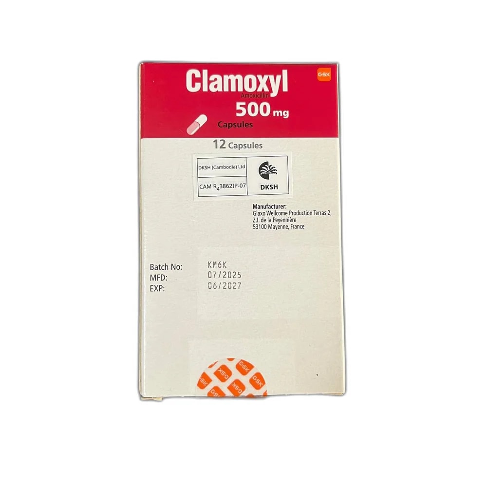 Clamoxyl Amoxicillin 500 mg per capsule - Pharmarcy Tareach