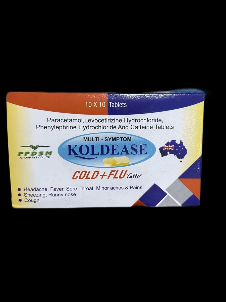 Koldease Cold+Flu Paracetamol 500mg / Levocetirizine 5mg / Phenylephrine 5mg / Caffeine 30mg - α±ααααααΆααααααααααααα
