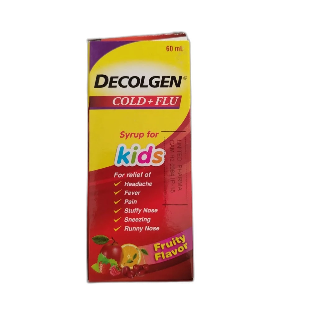 Decolgen Cold+Flu 100mg / 2.5mg / 0.33mg per 5 mL - Oudom Puthik Pharmacy
