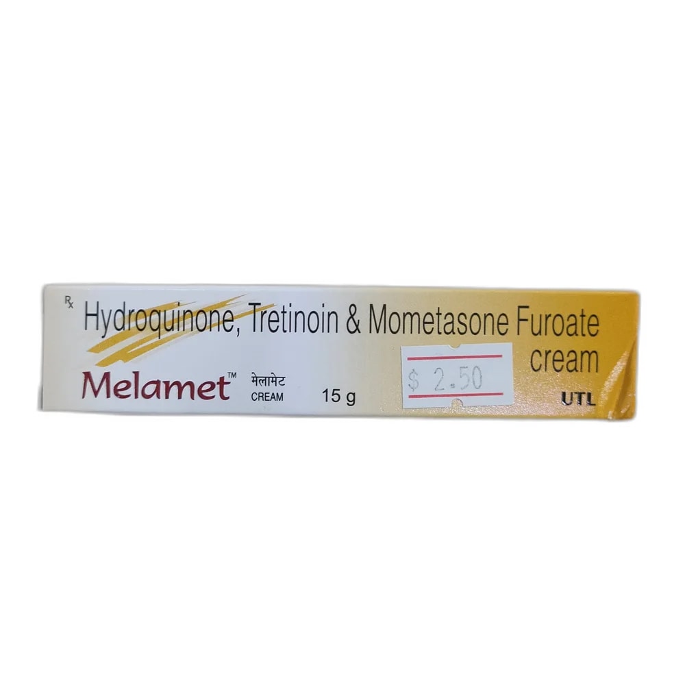 Melamet Cream Hydroquinone 2% / Tretinoin 0.025% / Mometasone furoate 0.1% - Depot de Pharmacie B Rotha