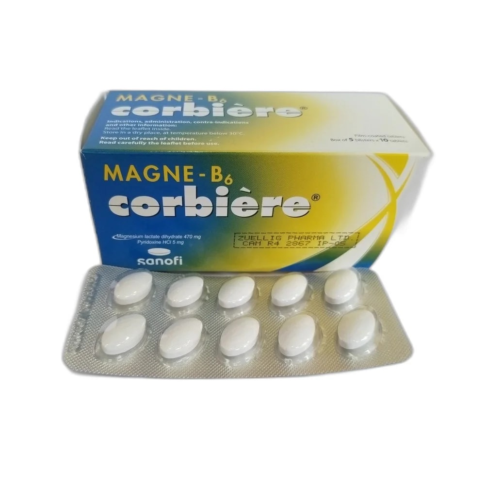 Magne-B6 Corbiere Magnesium lactate dihydrate 470 mg + pyridoxine HCl 5 mg - ឱសថស្ថាន សុខលាភ