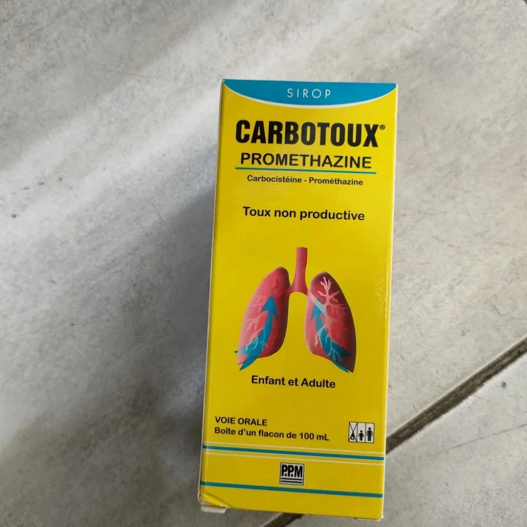 Carbotoux Promethazine 100 mg + 2.5 mg / 5 mL - Depot De Pharmacie "A" Kim Houy
