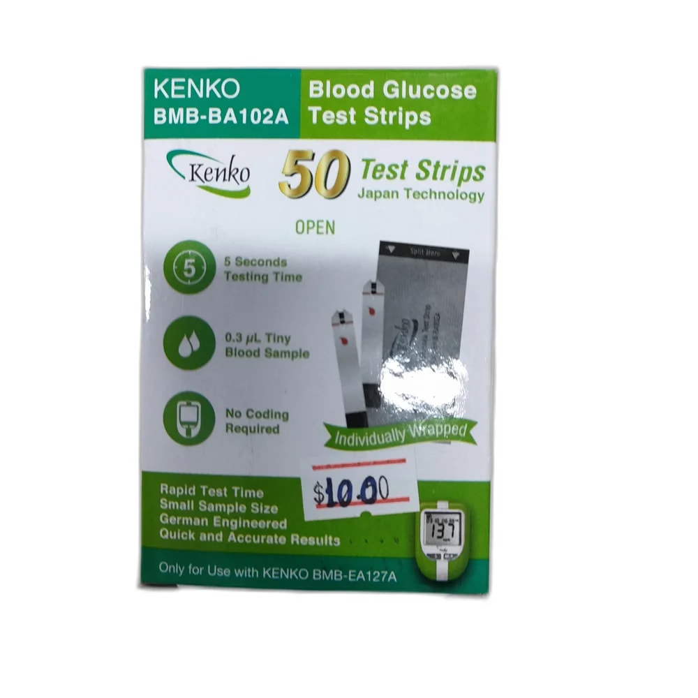 Kenko BMB-BA102A Blood Glucose Test Strips 50 test strips - Depot de Pharmacie B Rotha
