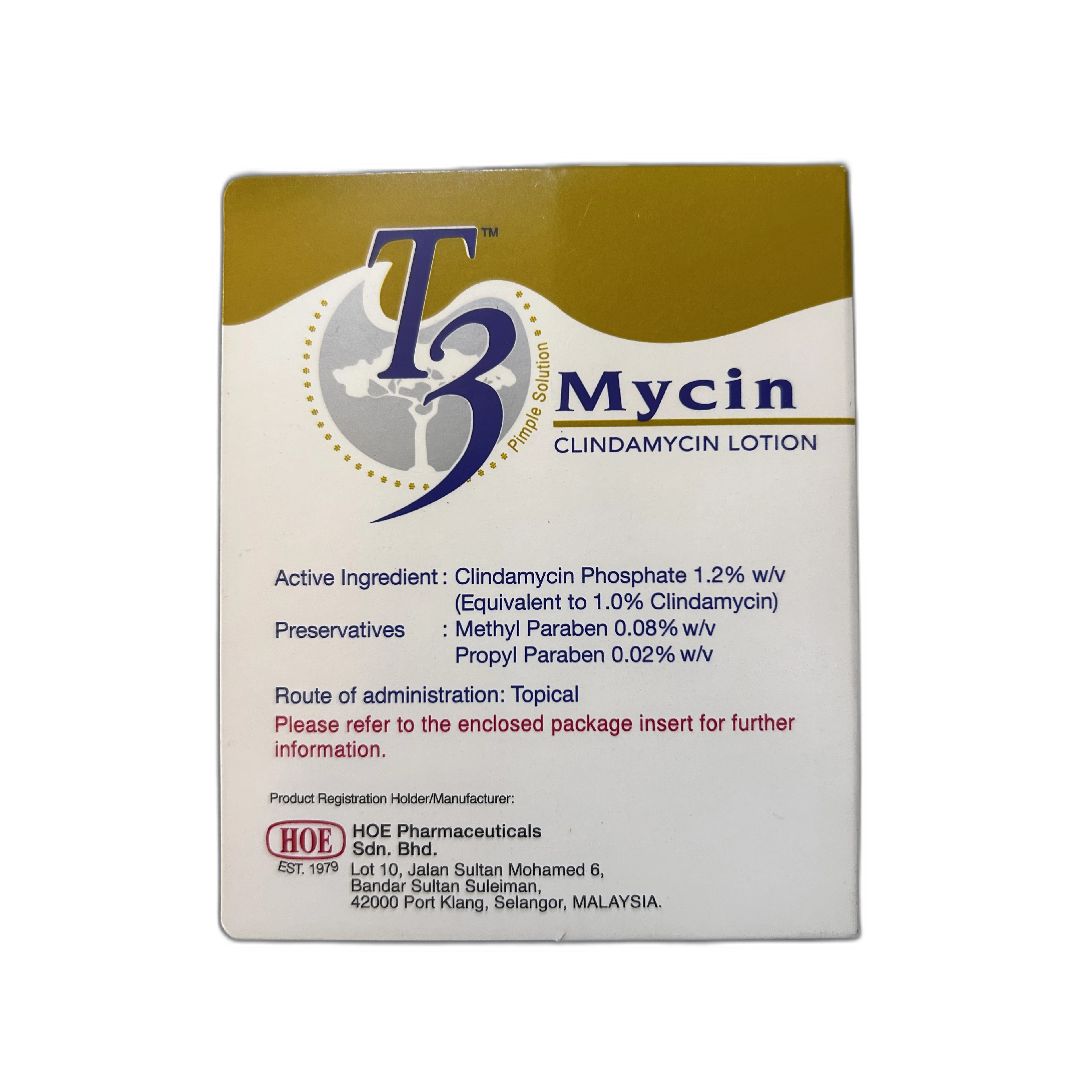 T3 Mycin Clindamycin Lotion 1.2% w/v - PRONETH PHARMA PHARMACY