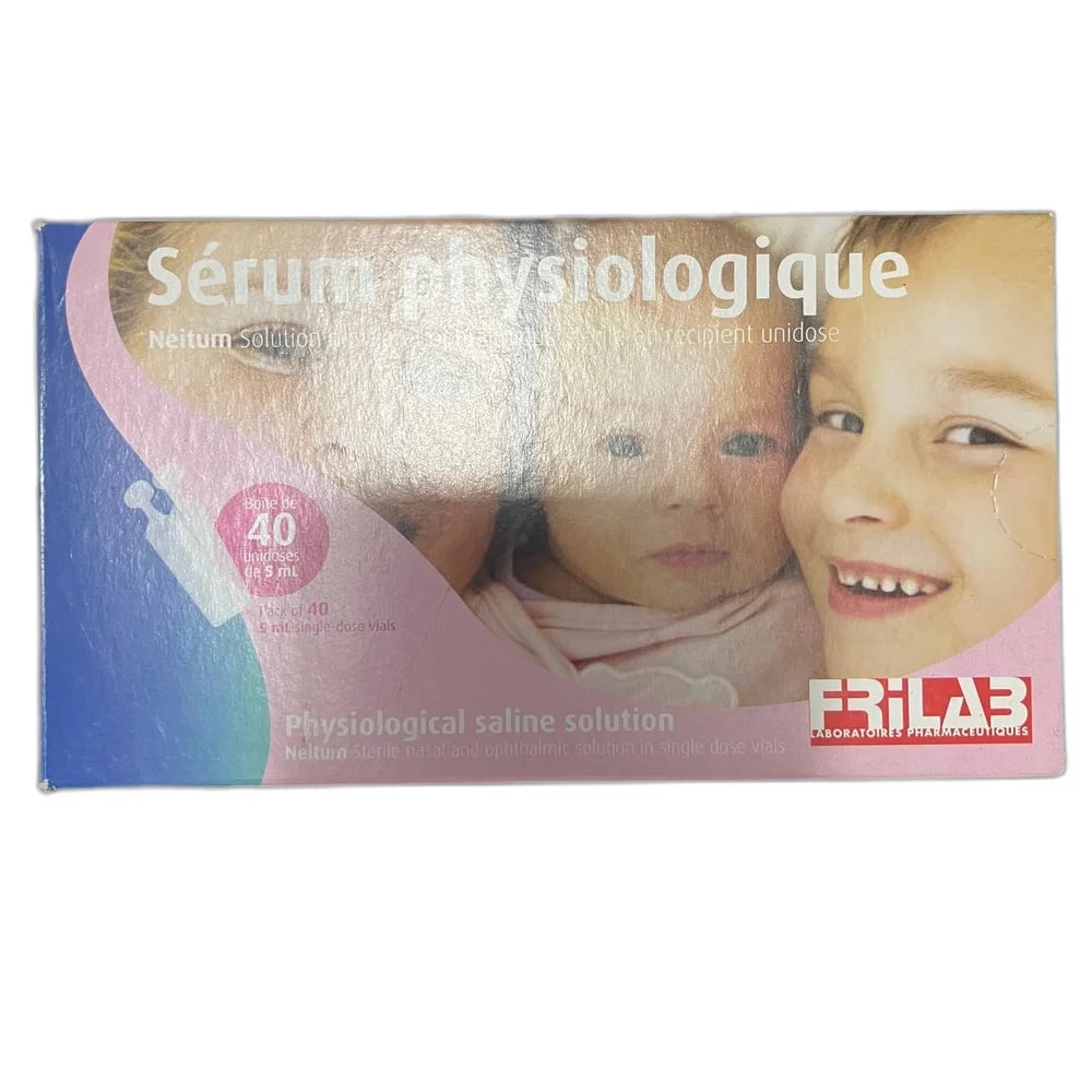 Serum Physiologique Sodium chloride 0.9% solution, 5 mL per single-dose vial - Pharmarcy Tareach