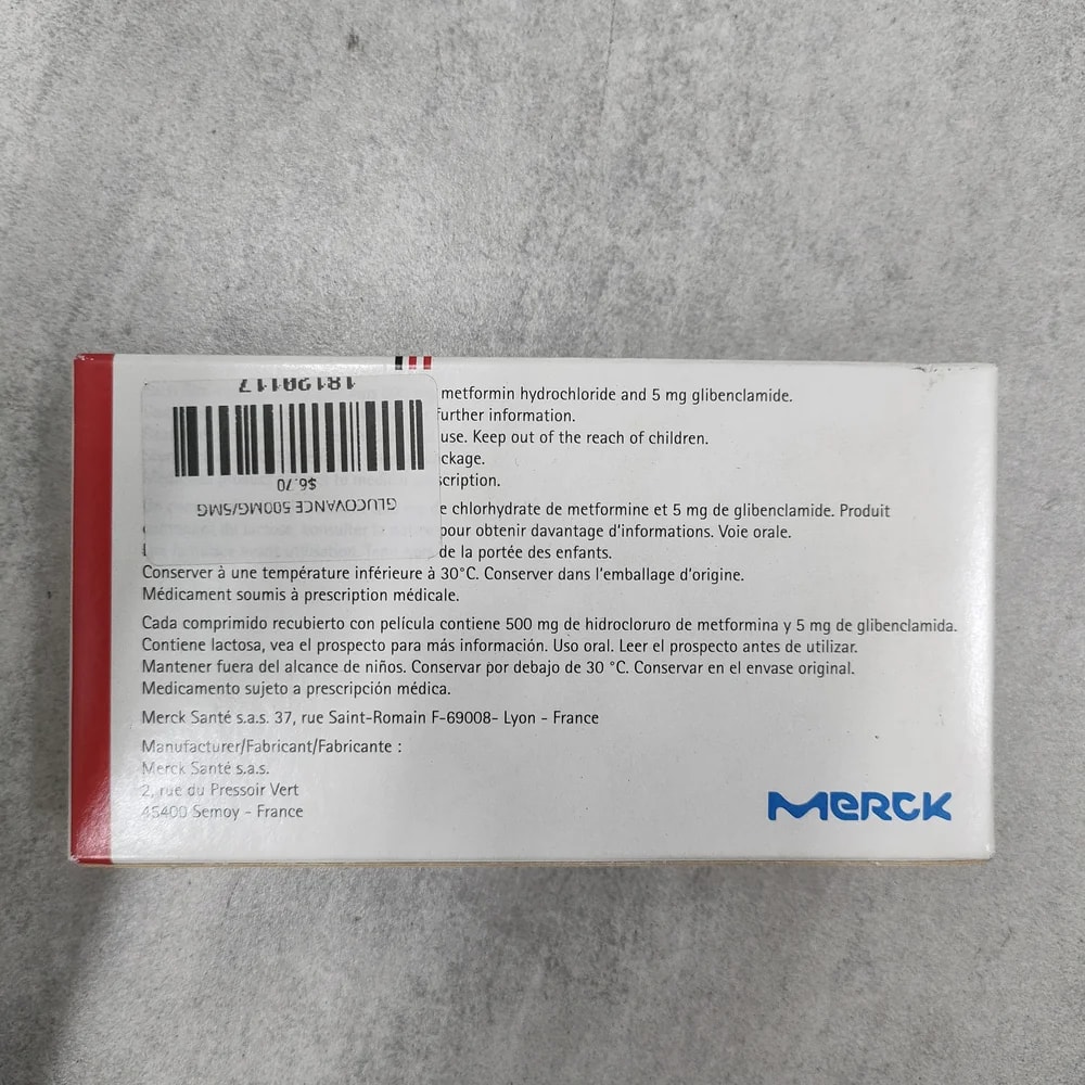 Glucovance 500 mg / 5 mg - Depot De Pharmacie "A" Kim Houy