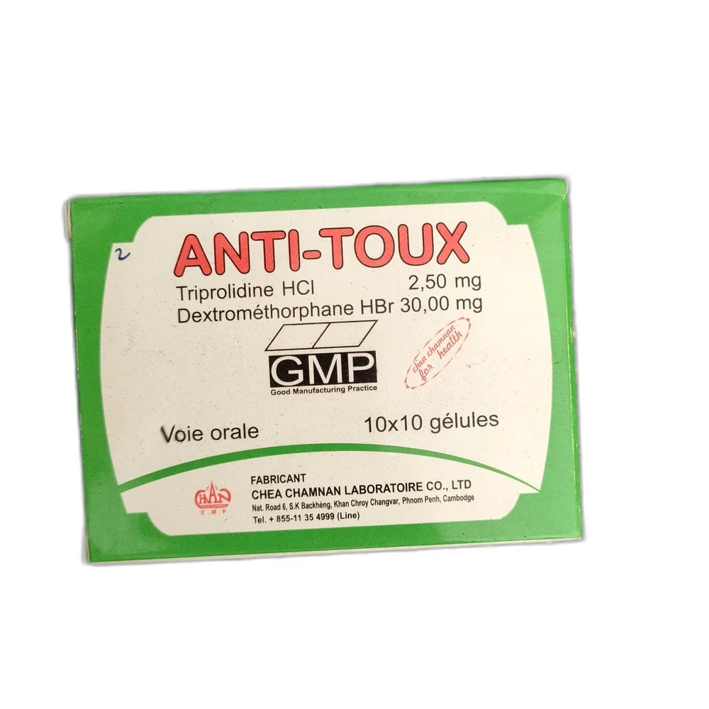 Anti-Toux Triprolidine HCl 2.50 mg / Dextromethorphan HBr 30.00 mg - Depot De Pharmacie "A" Kim Houy