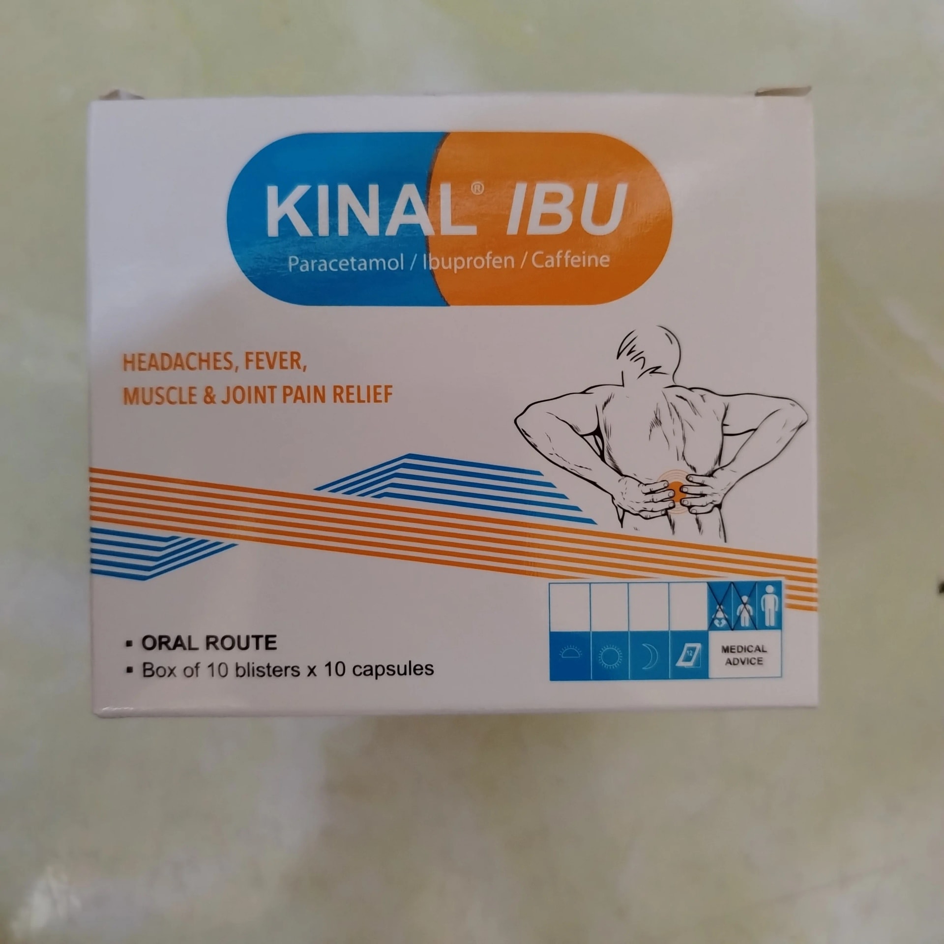 Kinal Ibu Paracetamol 325 mg / Ibuprofen 200 mg / Caffeine 30 mg - Phal Cham Rouen