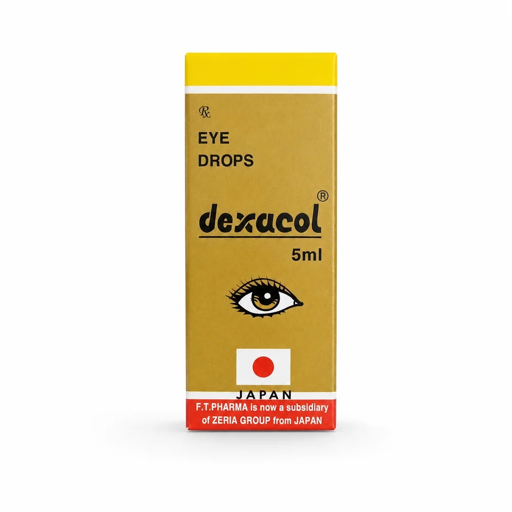 Dexacol 20 mg chloramphenicol / 5 mg dexamethasone sodium phosphate per 5 mL - Preah Chan Tep Pharmacy
