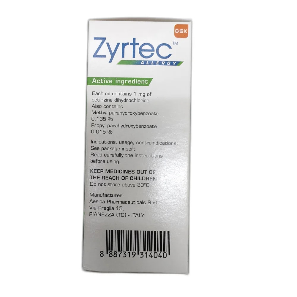Zyrtec Allergy 1 mg / ml - Depot De Pharmacie "A" Kim Houy