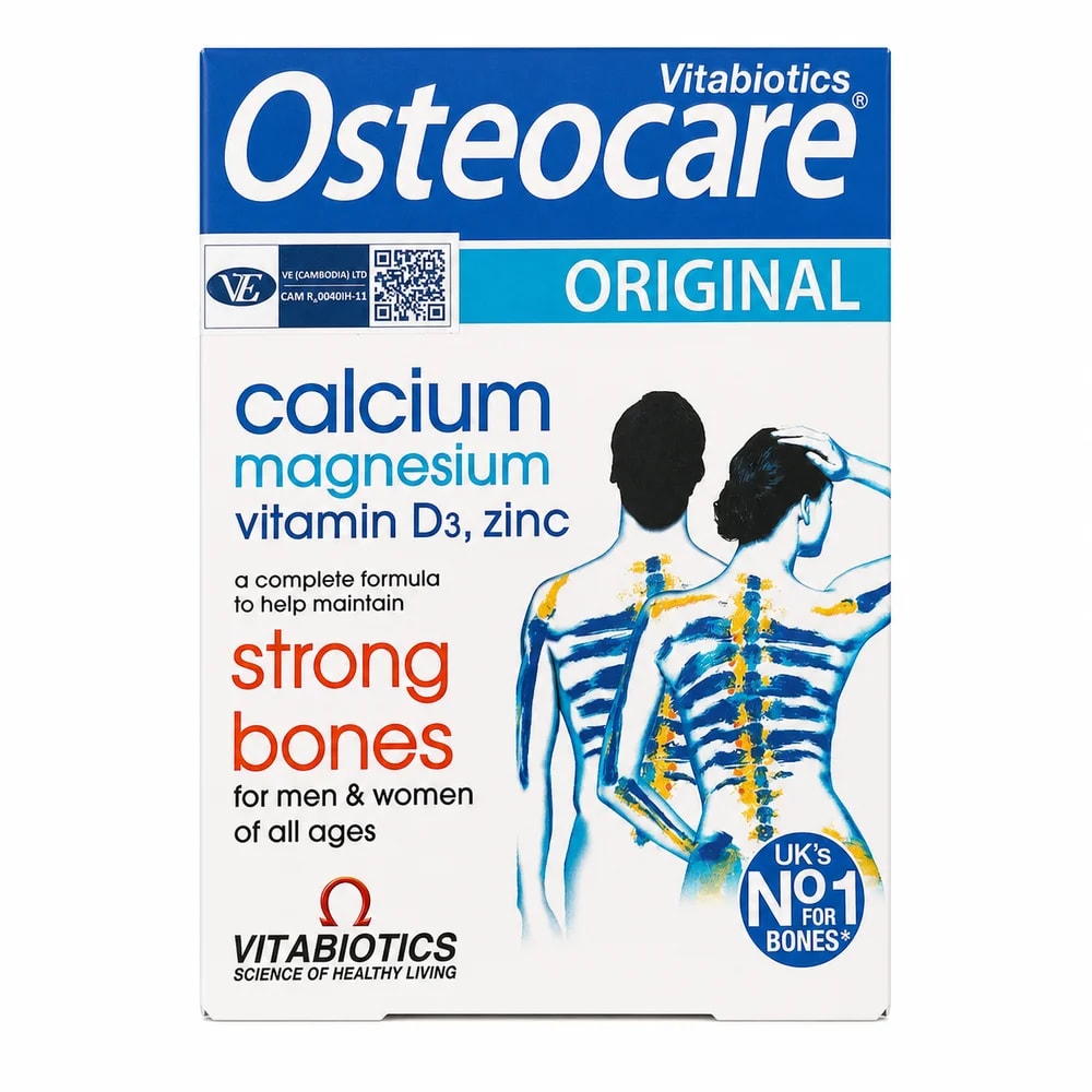 Osteocare Original Calcium 800 mg + magnesium 300 mg + vitamin D3 5 µg + zinc 10 mg per 2 tablets - Preah Chan Tep Pharmacy