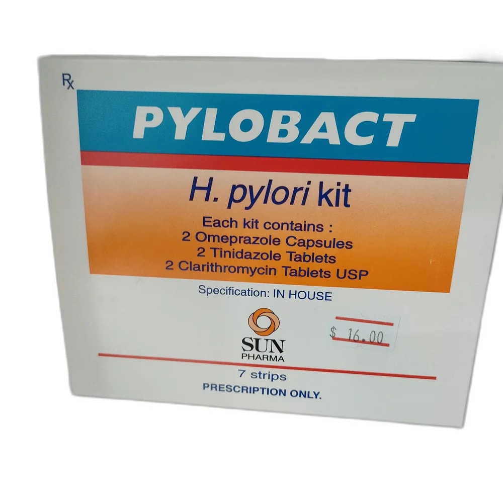 Pylobact Omeprazole 20 mg + Tinidazole 500 mg + Clarithromycin 250 mg - PHARMACY PONLEU AOSOT