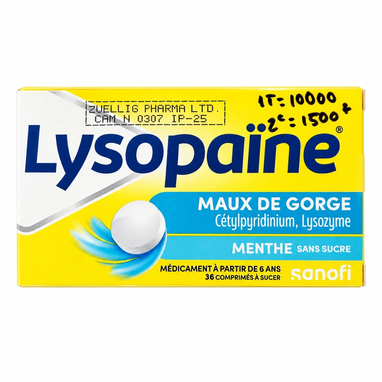 Lysopaïne 1.5 mg cetylpyridinium chloride / 520,000 FIP-units lysozyme per tablet - Sann Sopheachenda Pharmacy