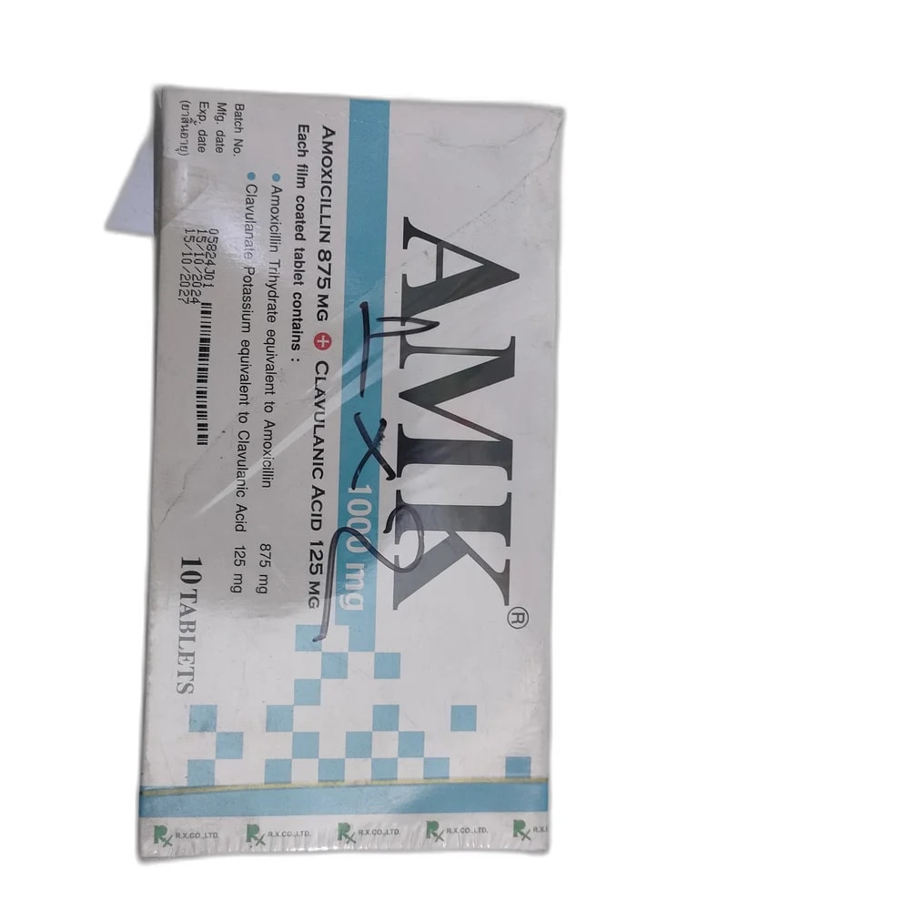 AMK 1000 mg (Amoxicillin 875 mg + Clavulanic Acid 125 mg) - PHARMACIE PORNLEU PICH
