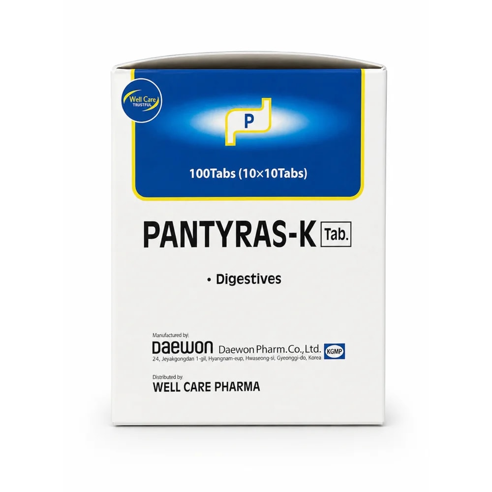 Pantyras-K Pancreatin 175 mg, ox-bile extract 25 mg, dimethicone 25 mg and hemicellulase 50 mg tablets - Kim Yi