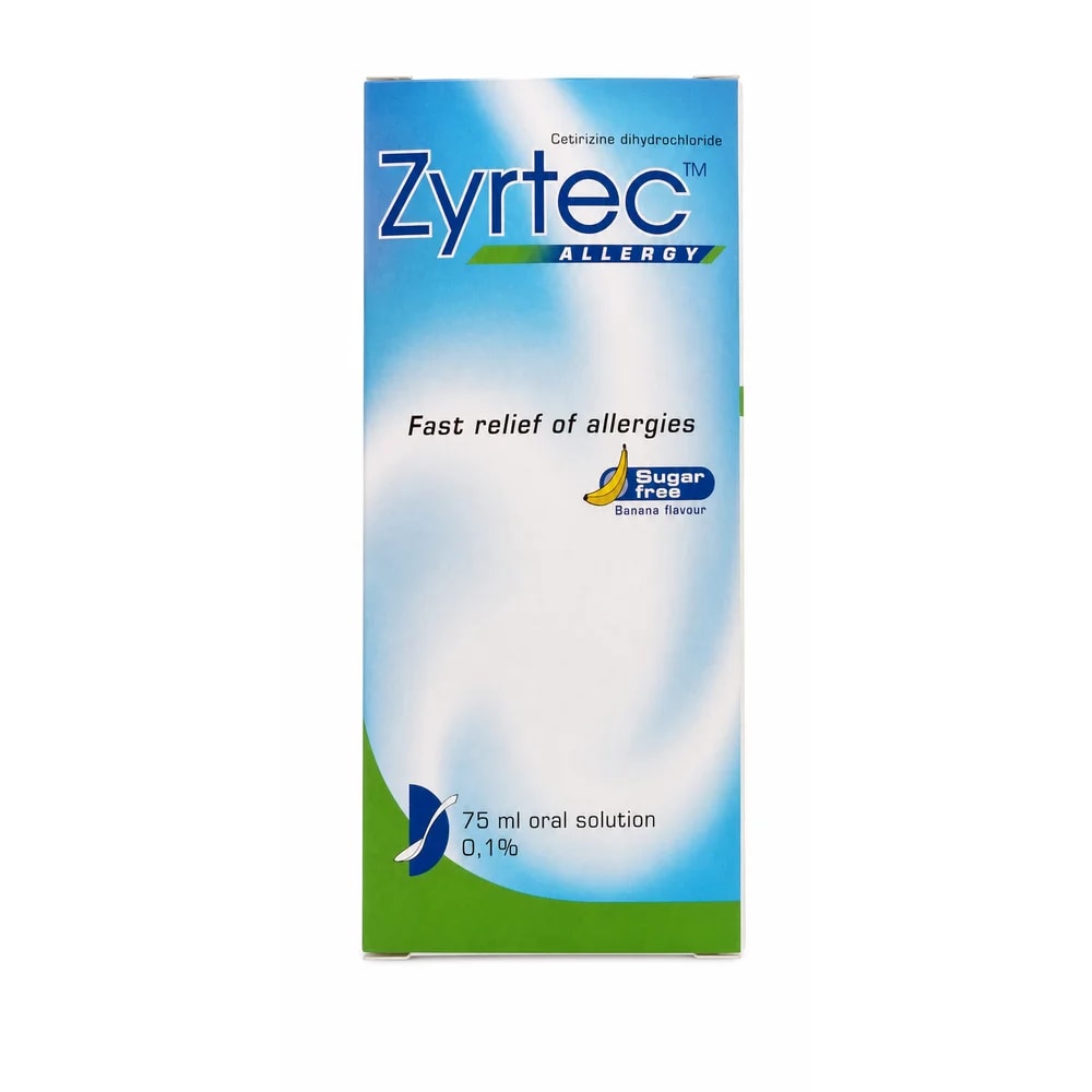 Zyrtec Cetirizine dihydrochloride 1 mg/mL oral solution (0.1%) - Preah Chan Tep Pharmacy