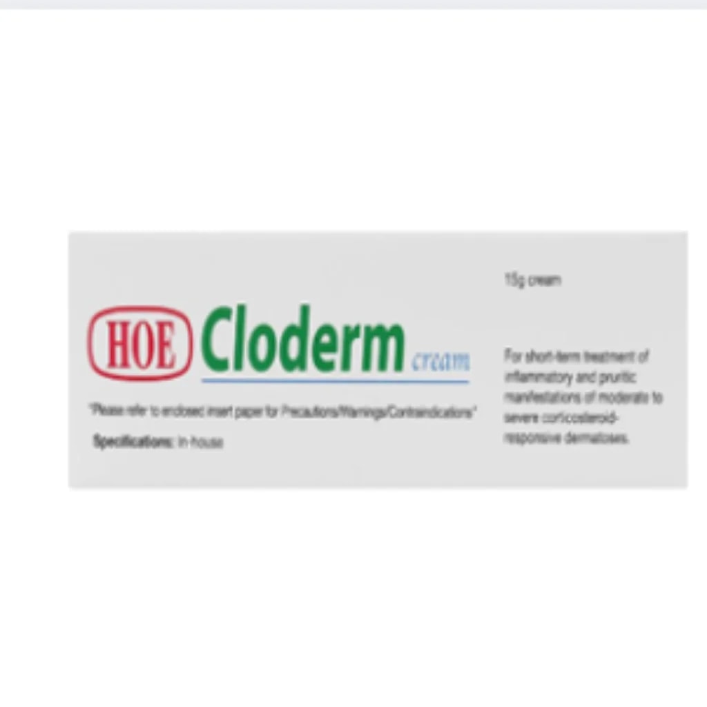 Cloderm 0.05% 15g Cream (Clobetasol) 0.05% 15g - Phnom Penh Care Pharmacy 2ND Floor / Under CENTRAL HOSPITAL