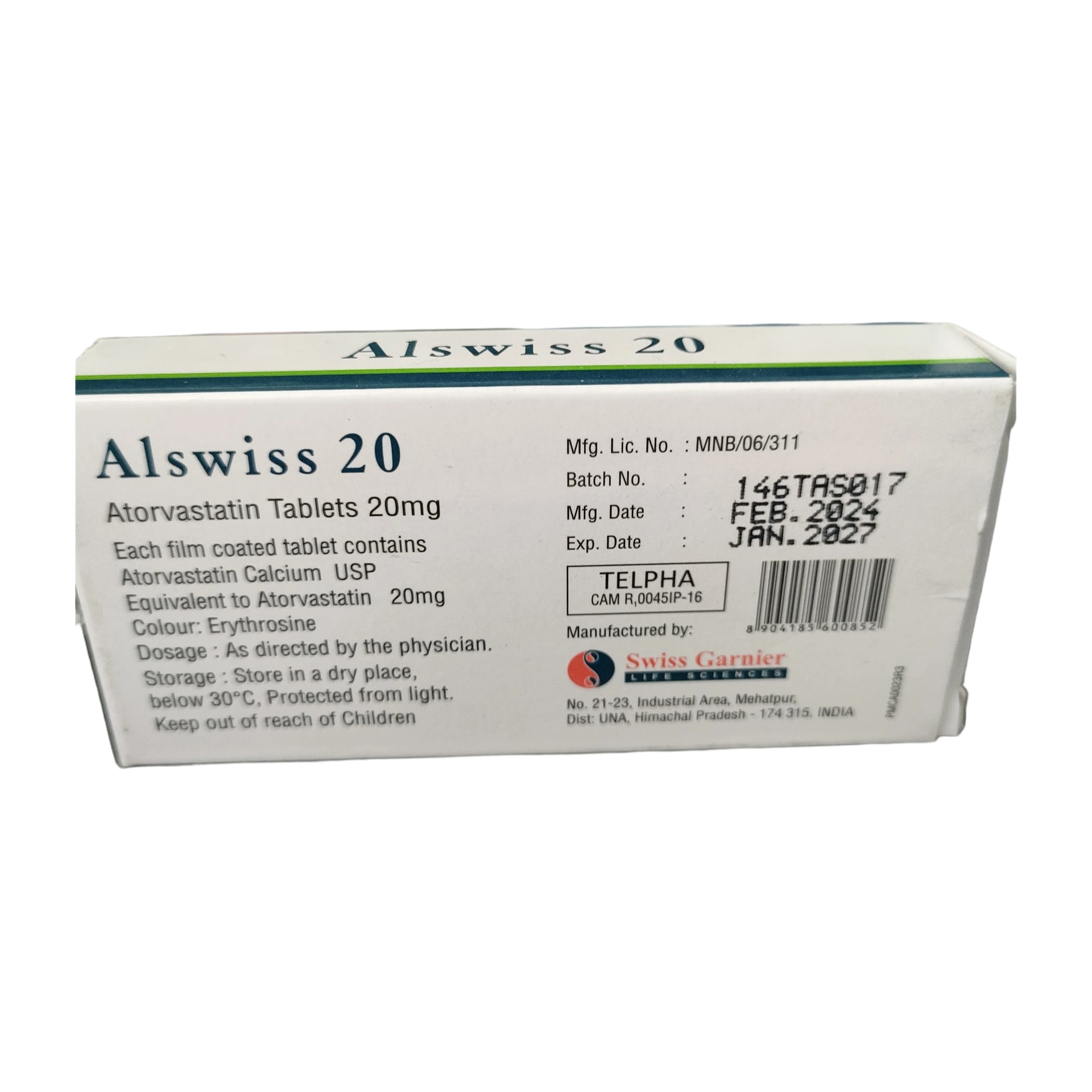 Alswiss 20 20 mg - PHARMACY PONLEU AOSOT