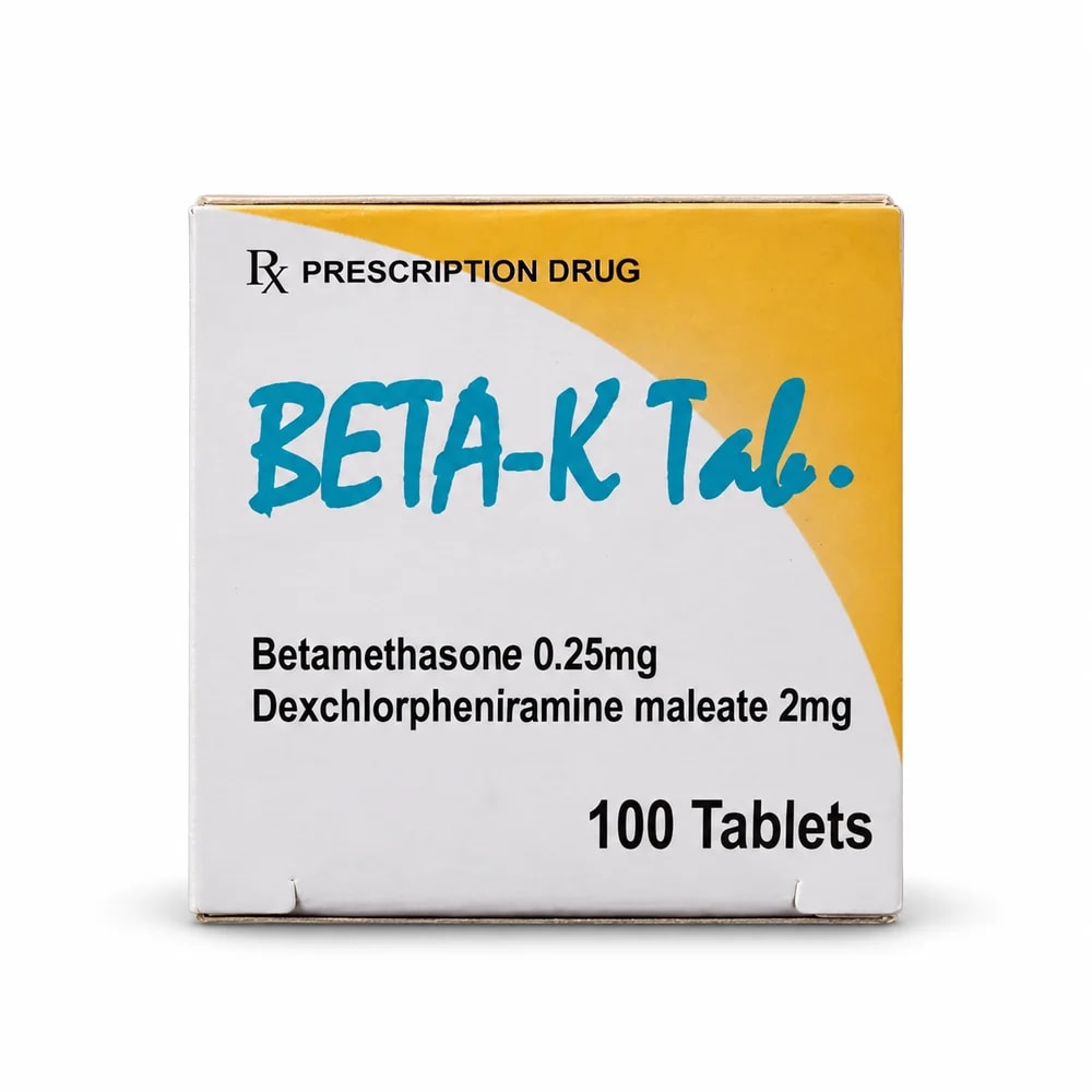 BETA-K Betamethasone 0.25 mg / dexchlorpheniramine maleate 2 mg tablet - Reachiny Pharmacy