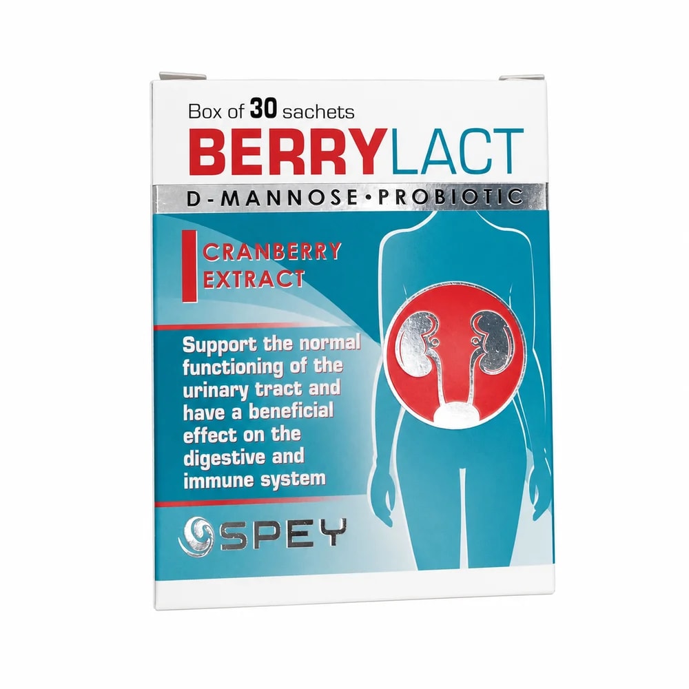 BerryLact D-mannose 700 mg, probiotic blend, cranberry extract 200 mg per sachet - Preah Chan Tep Pharmacy