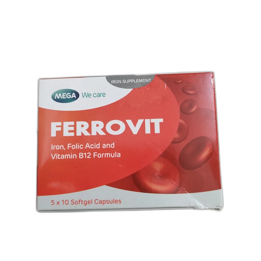 FERROVIT Ferrous Fumarate 162 mg (equivalent to Iron 53.25 mg) / Folic Acid 0.75 mg / Vitamin B12 7.50 mcg per softgel capsule - MEY PHARMA PHARMACY