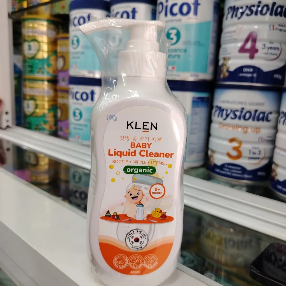 KLEN Baby Liquid Cleaner Organic Bottle, Nipple & Utensil, 450 ml - Reachiny Pharmacy