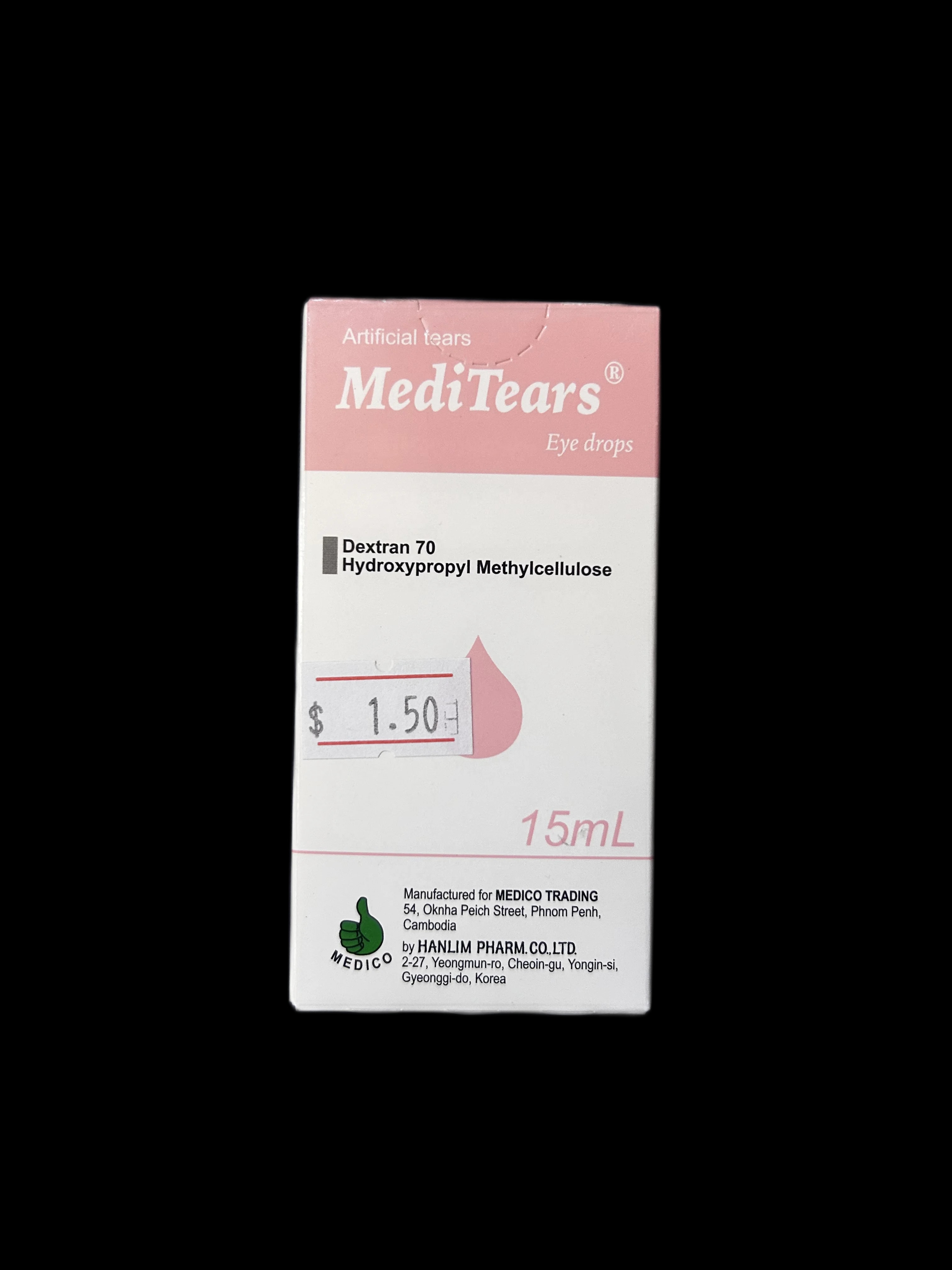 MediTears Dextran 70 0.1% / Hydroxypropyl Methylcellulose 0.3% - PRONETH PHARMA PHARMACY